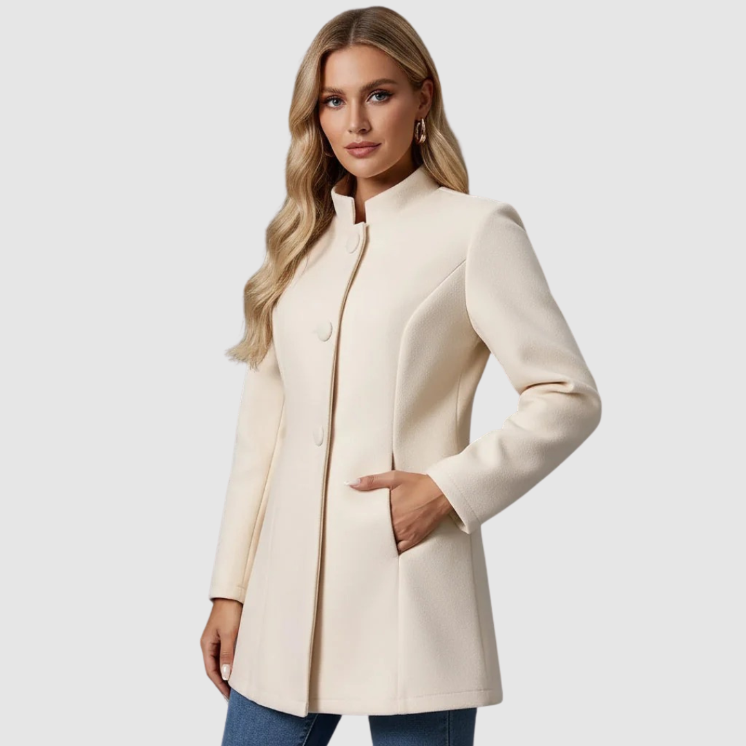 Natalia - Klasyczny damski płaszcz o dopasowanym kroju