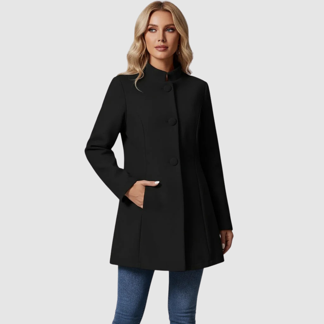 Natalia - Klasyczny damski płaszcz o dopasowanym kroju
